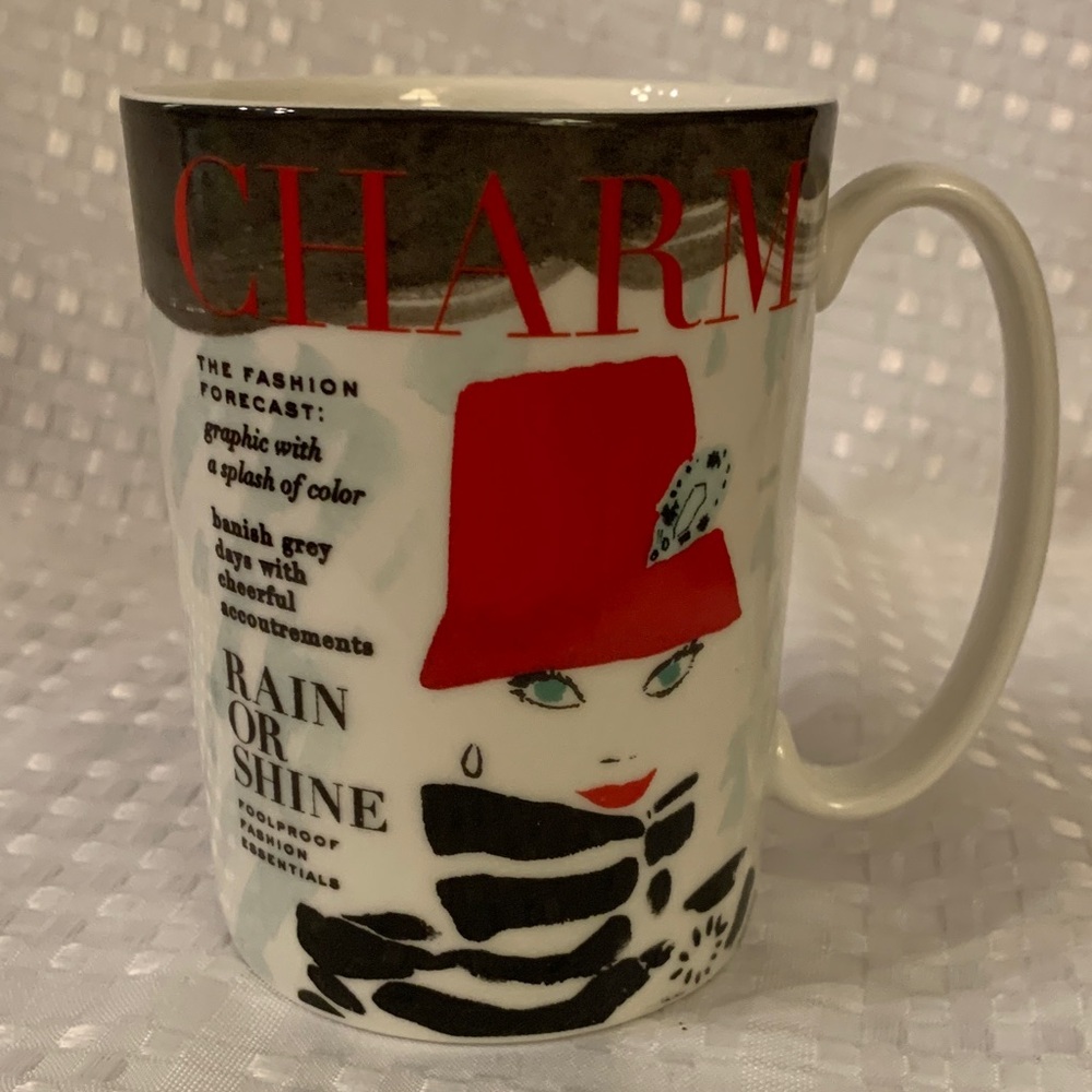 Colourful Lenox Kate Spade mug, 4.25 inches tall.